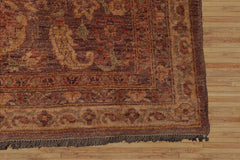 Palace Hand Knotted Afghan Oushak 100% Wool Oushak Traditional Oriental Area Rug Aubergine, Gold Color