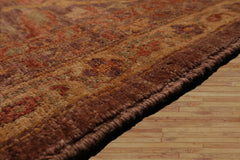 Palace Hand Knotted Afghan Oushak 100% Wool Oushak Traditional Oriental Area Rug Aubergine, Gold Color