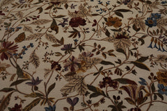 8x10 Hand Knotted Tibetan 100% Wool Transitional-Botanical High Low Pile Oriental Area Rug Beige, Rust Color