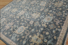 9x12 Hand Knotted 100% Wool Heriz Traditional Oriental Area Rug Slate, Beige Color