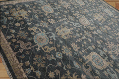 9x12 Hand Knotted 100% Wool Heriz Traditional Oriental Area Rug Slate, Beige Color