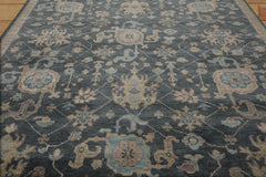 9x12 Hand Knotted 100% Wool Heriz Traditional Oriental Area Rug Slate, Beige Color