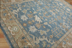 9x12 Hand Knotted 100% Wool Heriz Traditional Oriental Area Rug Blue, Moss Color