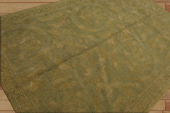 6x9 Hand Knotted French Aubusson Savonnerie 100% Wool Asmara Traditional Oriental Area Rug Lime, Light Gold Color