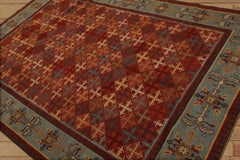 6x9 Hand Knotted Tibetan 100% Wool Lapchi Traditional Oriental Area Rug Rust, Burnt Orange Color