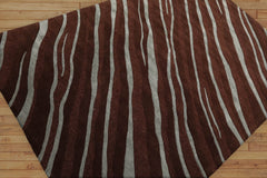 Talladega 5x7 Hand Tufted Hand Made Wool & Art Silk Hip Designer Modern & Contemporary Oriental Area Rug Brown, Aqua Color