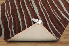 Talladega 5x7 Hand Tufted Hand Made Wool & Art Silk Hip Designer Modern & Contemporary Oriental Area Rug Brown, Aqua Color