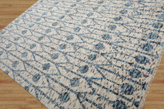 LoomBloom 8x10 White, Gray Hand Knotted Oushak 100% Wool Modern & Contemporary Oriental Area Rug Off