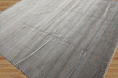 LoomBloom 8x10 Tone On Tone Gray Hand Knotted Tibetan Wool and Silk Tibetan Modern & Contemporary Oriental Area Rug