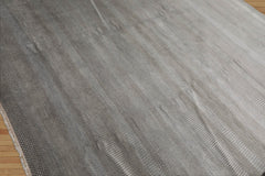 LoomBloom 8x10 Tone On Tone Gray Hand Knotted Tibetan Wool and Silk Tibetan Modern & Contemporary Oriental Area Rug