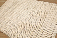 Surrender 5x7 Hand Tufted Hand Made 100% Wool Designer Stripes Modern & Contemporary Oriental Area Rug Beige, Gray Color