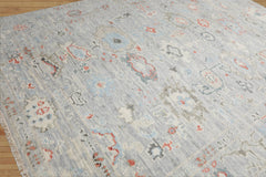 LoomBloom 8x10 Gray, Ivory Hand Knotted Oushak 100% Wool Oushak Traditional Oriental Area Rug