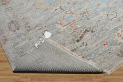 LoomBloom 8x10 Gray, Ivory Hand Knotted Oushak 100% Wool Oushak Traditional Oriental Area Rug