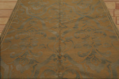 6x9 Hand Knotted French Aubusson Savonnerie 100% Wool Asmara Traditional Oriental Area Rug Gold, Teal Color