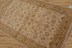 3x5 Beige, Tan Hand Knotted 100% Wool Agra Traditional Oriental Area Rug