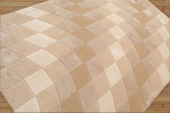 Springmont 5x8 Hand Tufted Hand Made Wool & Art Silk Hip Designer Modern & Contemporary Oriental Area Rug Beige, Ivory Color