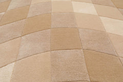 Springmont 5x8 Hand Tufted Hand Made Wool & Art Silk Hip Designer Modern & Contemporary Oriental Area Rug Beige, Ivory Color