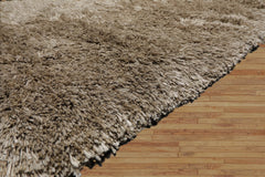 4x6 Moss Hand Made Shag Wool & Polypropylene Modern & Contemporary Oriental Area Rug