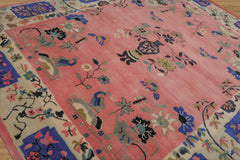 Multi Size Pink,Ivory Hand Tufted Pictorial New Zealand Wool Chinese Art Deco Oriental Area Rug