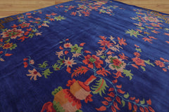 Multi Size Blue,Orange Hand Tufted Floral New Zealand Wool Chinese Art Deco Oriental Area Rug Royal