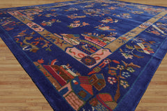 Multi Size Blue,Moss Hand Tufted Pictorial New Zealand Wool Chinese Art Deco Oriental Area Rug Royal