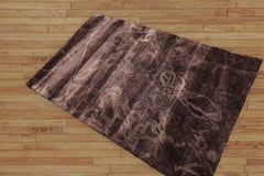 Aizah 4x6 Hand Tufted 100% Viscose Traditional Oriental Area Rug Aubergine, Gray Color