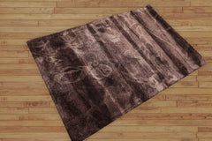 Aizah 4x6 Hand Tufted 100% Viscose Traditional Oriental Area Rug Aubergine, Gray Color