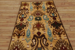 Amidon 5x7 Hand Tufted 100% Wool Arts and Craft Traditional Oriental Area Rug Gold, Brown Color