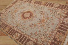 6x9 Hand Knotted Sino Persian 100% Wool Nourison Nourmak Traditional Oriental Area Rug Moss, Brown Color