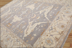 9x12 Hand Knotted 100% Wool Oushak Traditional Oriental Area Rug Gray, Ivory Color