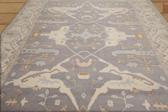 9x12 Hand Knotted 100% Wool Oushak Traditional Oriental Area Rug Gray, Ivory Color
