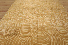 9x12 Michaelian & Kohlberg Hand Knotted Wool & Silk Area Rug Gold