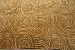 9x12 Michaelian & Kohlberg Hand Knotted Wool & Silk Area Rug Gold