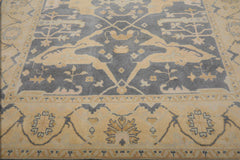 8x10 Hand Knotted 100% Wool Turkish Oushak Traditional Oriental Area Rug Slate, Beige Color