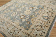 9x12 Celadon, Beige, Gray Color Hand Knotted All-Over 100% Wool Traditional Oriental Rug