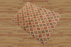 4x6 Beige Hand Knotted Tibetan Transitional All-Over Wool Oriental Area Rug