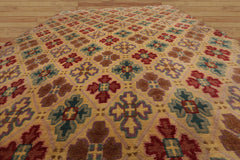 4x6 Beige Hand Knotted Tibetan Transitional All-Over Wool Oriental Area Rug