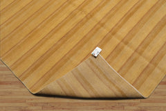 6x9 Gold Hand Knotted Tibetan Modern Striped Wool Oriental Area Rug