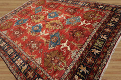 9x12 Burnt Orange Hand Knotted Traditional All-Over Wool Oriental Area Rug