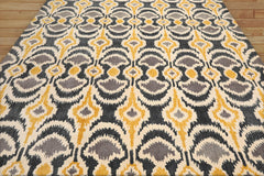 Tehani 8x10 Hand Tufted Hand Made 100% Wool Ikat Modern & Contemporary Oriental Area Rug Beige,Gray Color