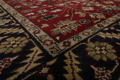 9x12 Red, Navy, Sage Color Hand Knotted All-Over 100% Wool Arts & Crafts Oriental Rug
