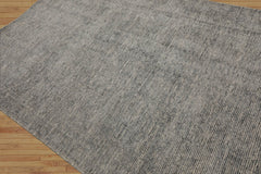 LoomBloom 5x8 Beige Wool Oriental Area Rug with Modern Ribbed Hand Knotted Design