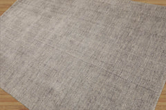 LoomBloom 5x8 Taupe Wool Rug with Modern Hand Knotted Pattern