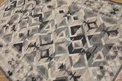 LoomBloom 5x8 Beige Hand Woven Wool Southwestern Kilim Area Rug