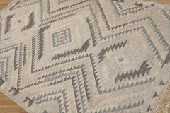 LoomBloom 5x8 Beige Handwoven Southwestern Wool Kilim