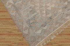 LoomBloom 5x8 Beige Handwoven Southwestern Wool Kilim