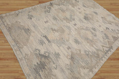 LoomBloom Hand Woven Beige Southwestern Moroccan Wool Rug 5x8