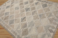 LoomBloom 5x8 Beige Hand-knotted Southwestern Moroccan Wool Oriental Area Rug