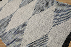 LoomBloom 5x8 Ivory Handmade Geometric Kilim Wool Oriental Rug