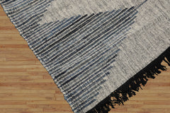 LoomBloom 5x8 Ivory Handmade Geometric Kilim Wool Oriental Rug